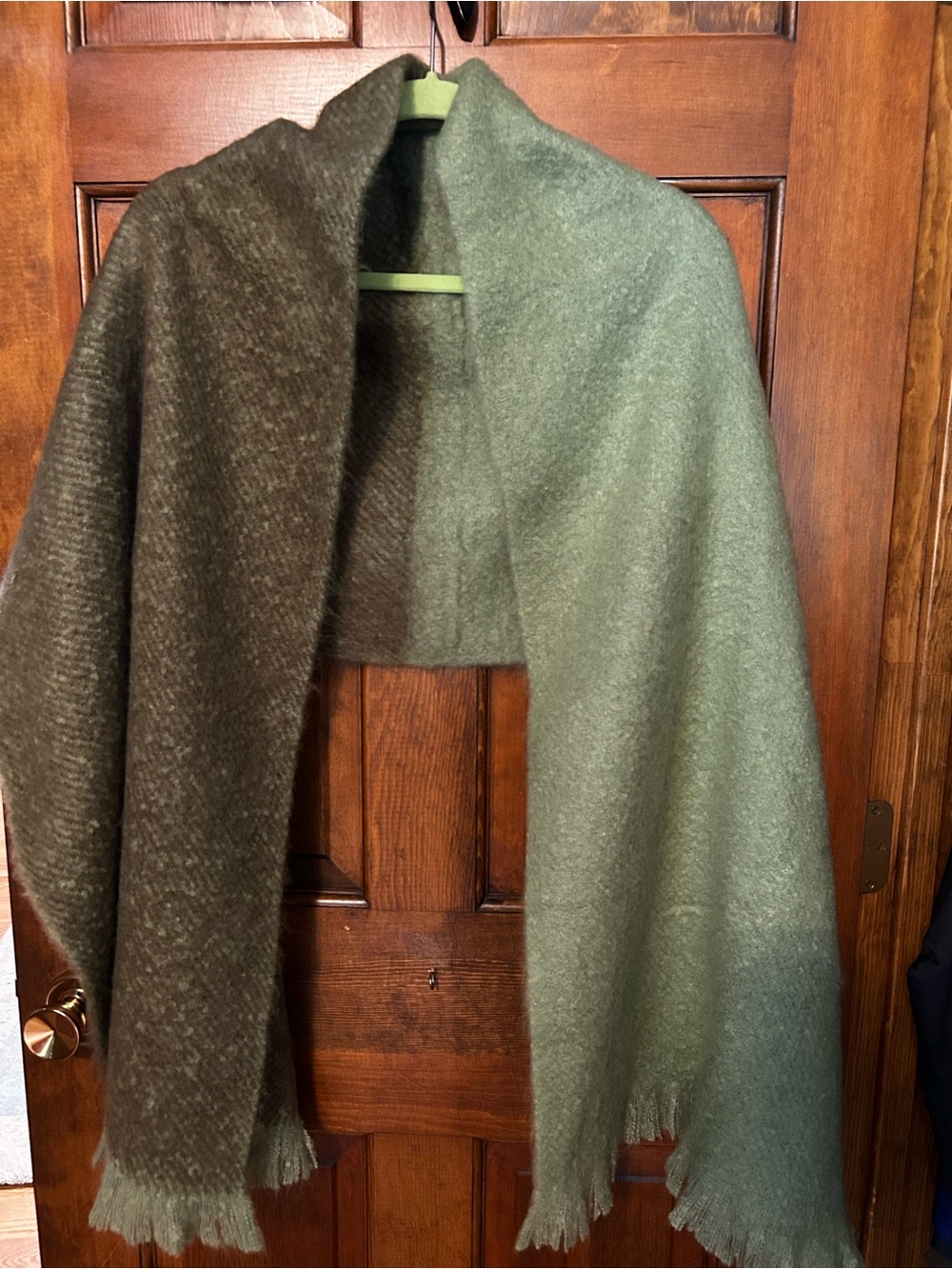 Women's Olive Green Wool-Blend Shawl Pashmina Scarf